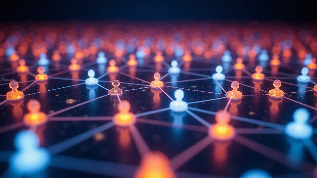 Image abstraite d'avatars de personnes connectées ou d'un réseau social stylisé