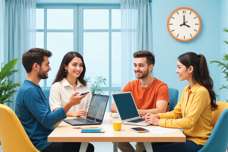 People collaborating respectfully online, showing good digital citizenship