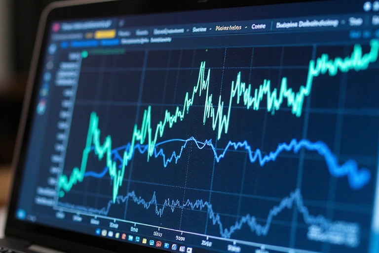 Graphiques d'analyse de données sur un écran d'ordinateur