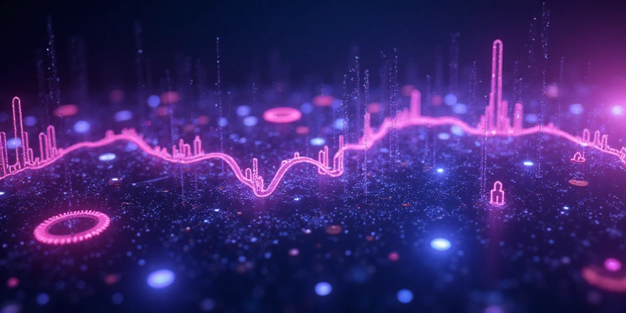 Icônes de streaming, engrenages, graphiques abstraits représentant la technologie du streaming